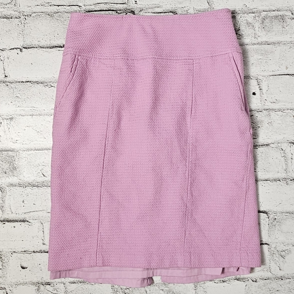 Etcetera Womens Pink Textured Pencil Skirt Size 10 Tailored Career Workwear